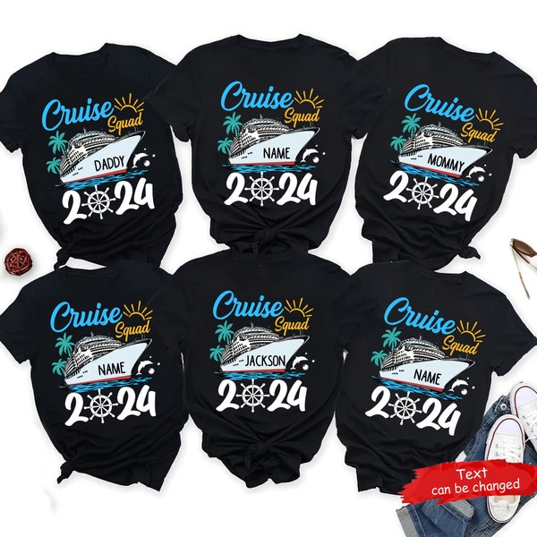 Chemise Custom Cruise Squad 2024, chemise Cruise Squad, chemise de groupe d’équipage de croisière personnalisée, chemises de croisière familiales personnalisées, t-shirts familiaux assortis