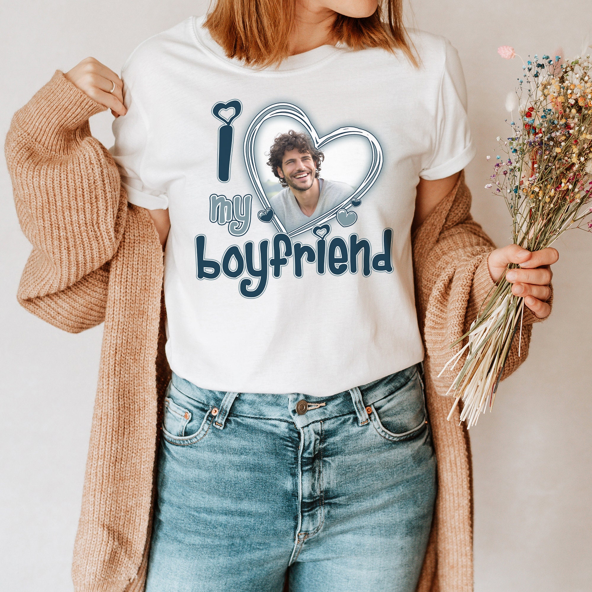 Discover I Love My Boyfriend Shirt Custom Picture