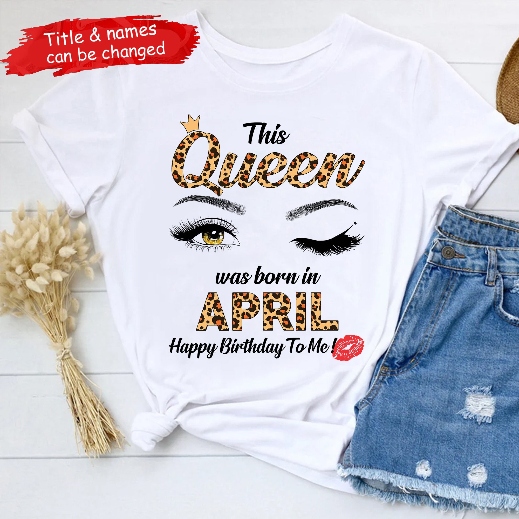 Discover This Queen Was Born In April Birthday T-Shirt