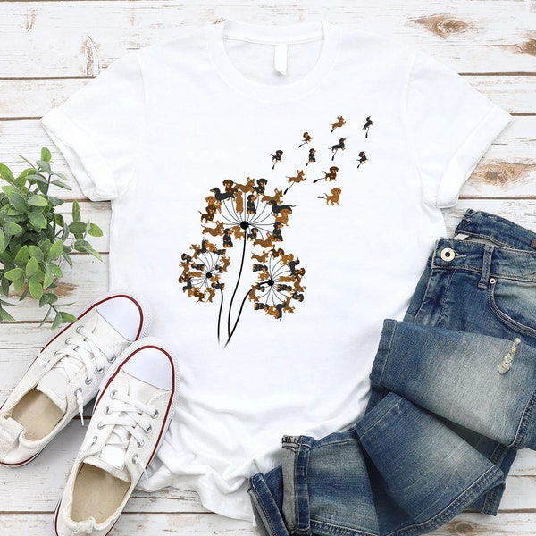 Funny Dachshund Dandelion Shirt, Wiener Dog Lover, Dachshund Mom, Dog Dad Shirt, Proud to Have a Little Wiener, Weenie Dog, Dog Owner Shirt