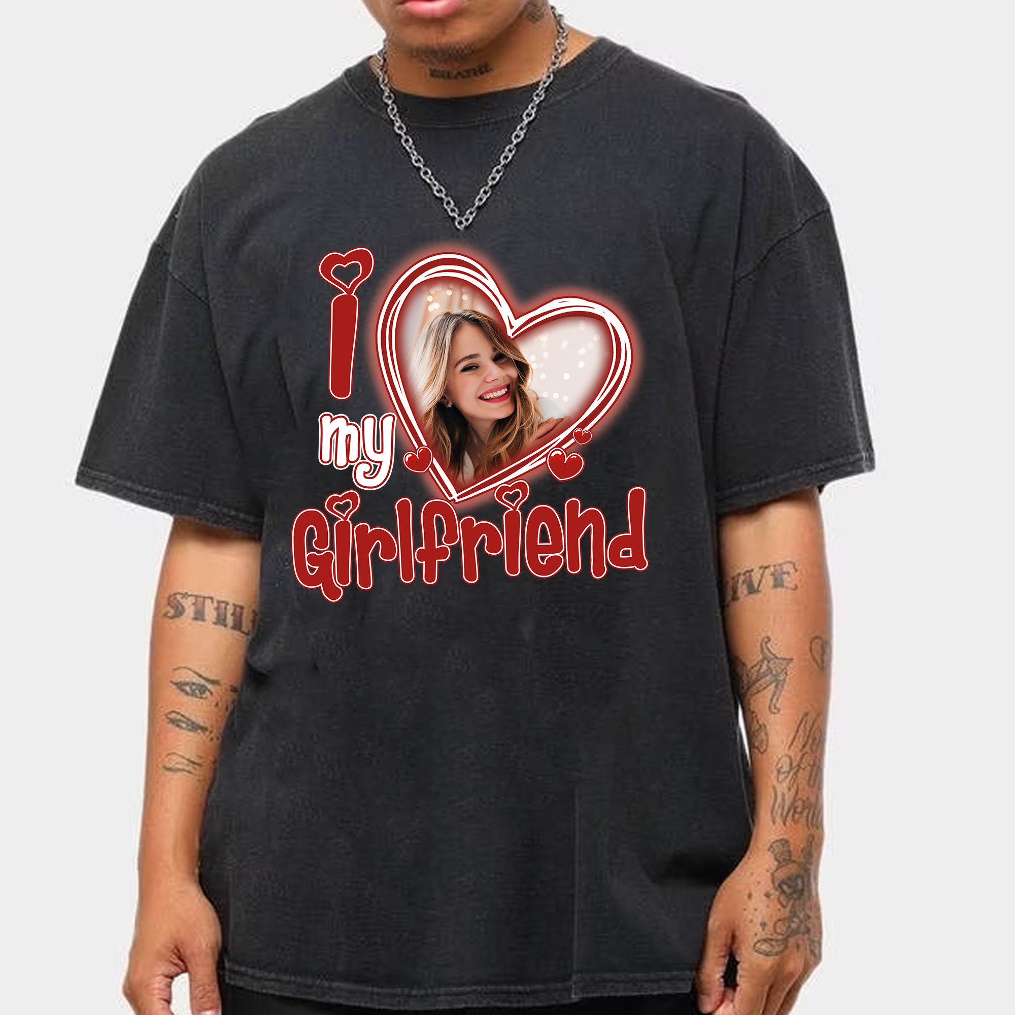 I Love My Girlfriend Shirt Custom Picture,I Love My Girlfriend Custom Photo Shirt