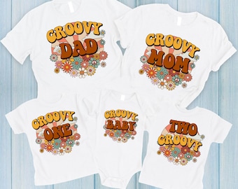 Groovy Hippie Family Shirts, Birthday/ Baby shower, Groovy Daddy, Groovy Mama, Groovy Baby, Matching Retro Family Shirt