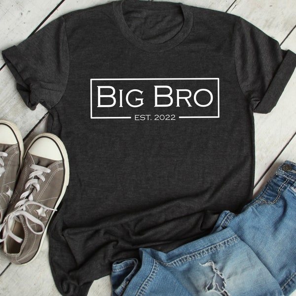 Big Bro Est 2022 Shirt, Big Bro Est 2023 Tee, Promoted Brother Tee, Birthday Present For Brother, Bday Gift for Son