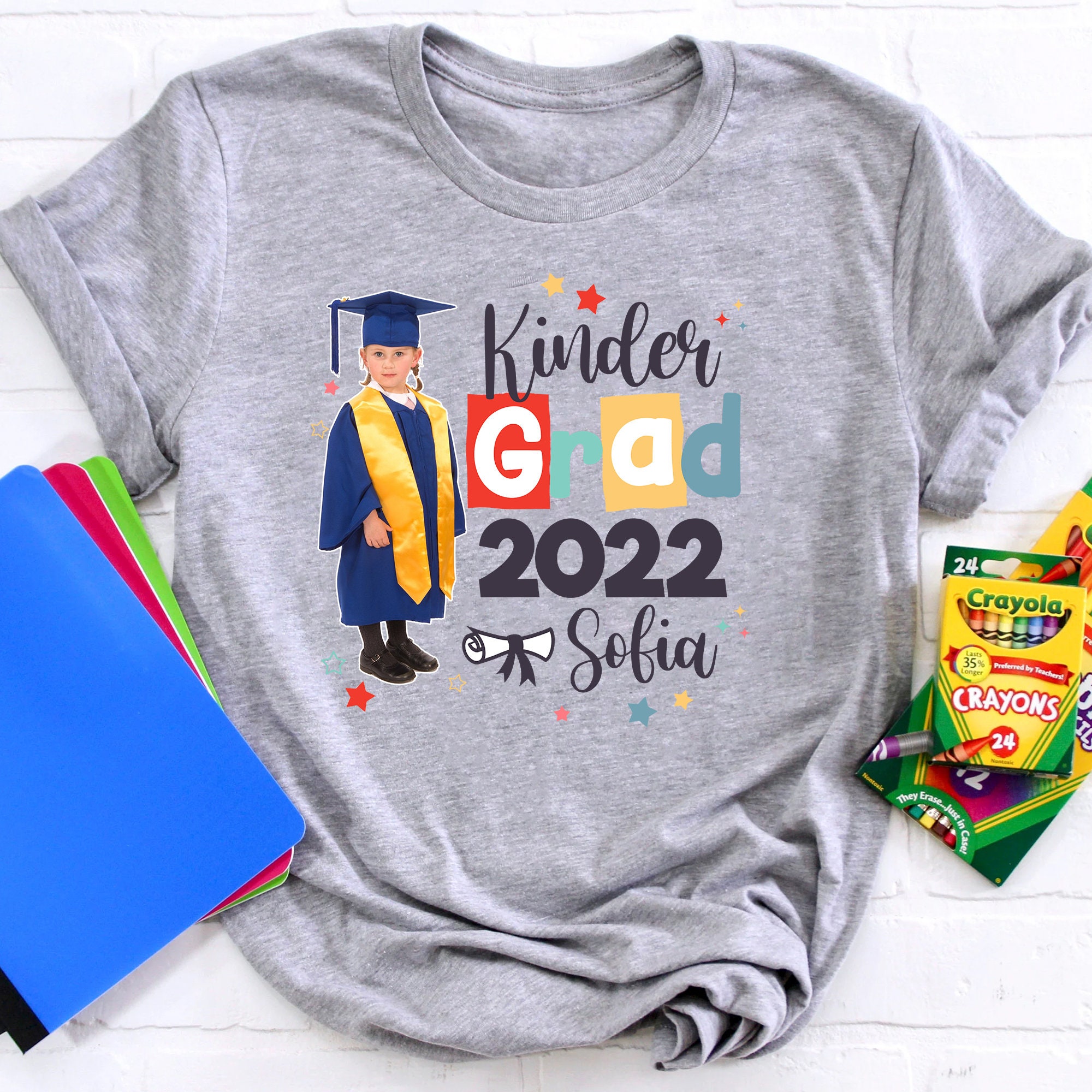 Custom Name Kindergarten Graduation Shirt Personalized Photo Etsy