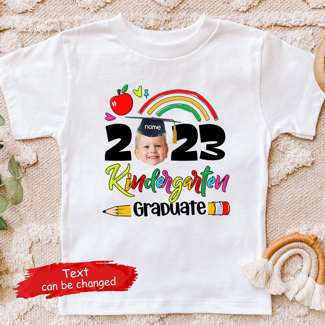 Custom Photo Kindergarten Grad Shirt, Senior Shirt, Personalized Name
