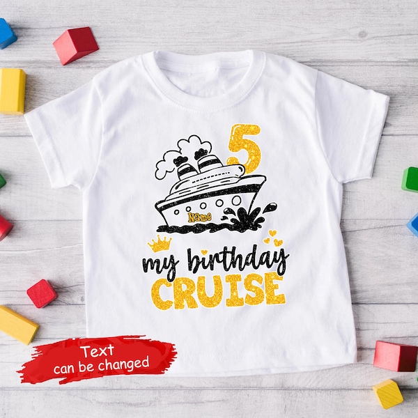 Custom Birthday Kids Name Shirt, Birthday Cruise Shirt, Birthday Boy Girl Tee, Birthday Party Girl Shirt, Birthday Girl Shirts, Girl Boy Shi