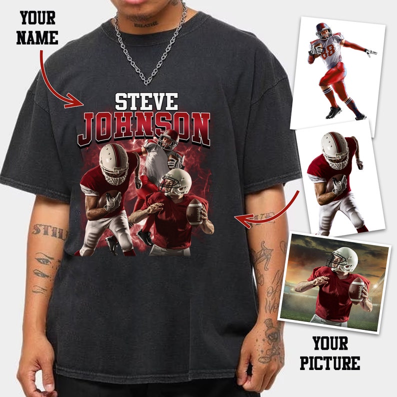 Customizable America Football Retro Unisex Shirt Personalized image 1