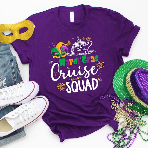 Mardi Gras Cruise Squad Shirt, Matching Family Carnival Shirt, Family Holiday Trip, Mardi Gras Mask Shirt, Mardi Party Shirt, Cruise Shirt