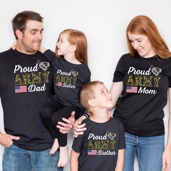 Custom Soldier's Name Proud Army Mom Shirt, Military Shirt, Custom Family Army Shirt, Army Wife, Aunt, Sister,Proud Army Family Tees