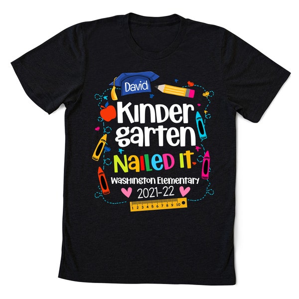 Custom Name Kindergarten Graduation Shirt, Personalized 2022 Kindergarten Graduate Shirt, Kinder Graduation, Gift For Kids Graduate Shirt