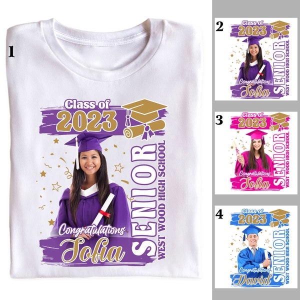 Proud Of Graduation Shirt, Custom Photo Graduation Shirt, Class of 2023, Personalized Name Graduation Shirt, Senior 2023 Tee