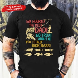 Fish On Fish Hook Trout Fishing Father's Day T-shirt Dad Fishing Postcard  for Sale by parimalbiswas