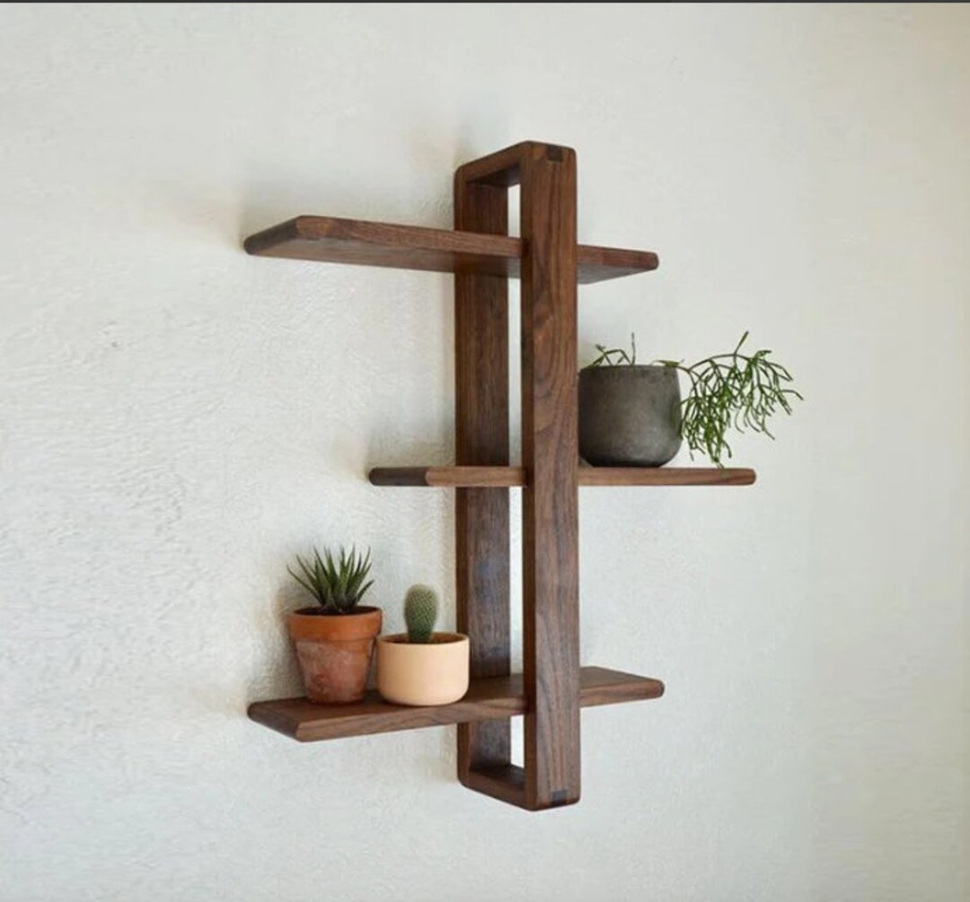 Set of 3 Cube Wooden Bathroom Shelves Hanging Shelves Floating Shelves