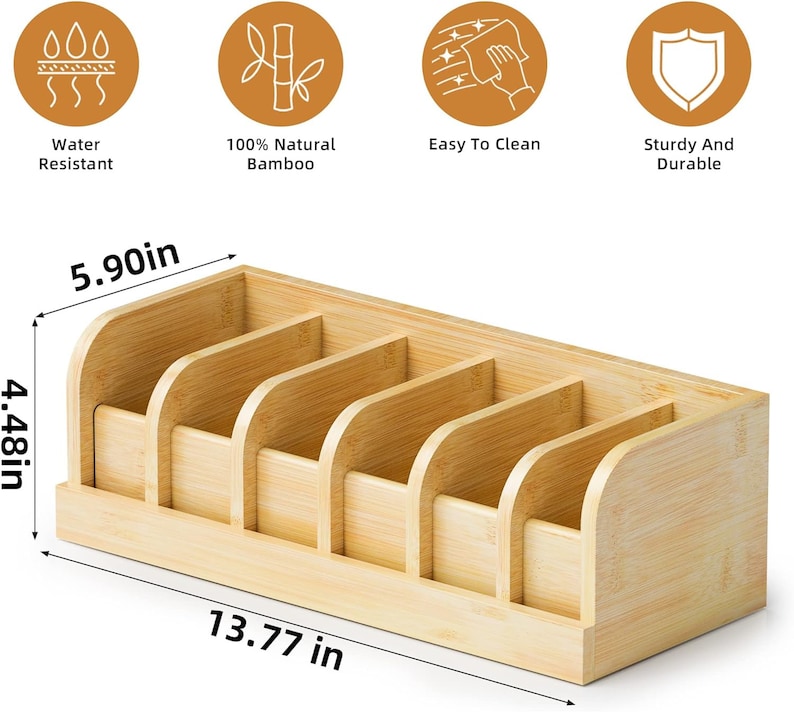 6 Grids Bamboo Belt Organizer Box Belt Hanger Belt Display Karate Belt