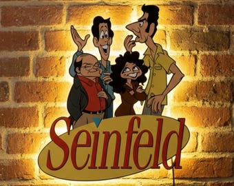 Letrero luminoso de Seinfeld, póster de Seinfeld, decoración de Festivus, póster de Seinfeld inesperado, letrero de neón, LED de Seinfeld
