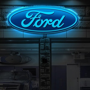 Letrero de neón de Ford, luz de neón de Ford, letrero de neón para coche, letrero LED para garaje, letrero LED para cueva de hombre, letrero iluminado de Ford, letrero de pared de Ford, decoración de pared de Ford