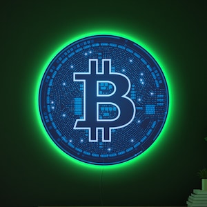 Bitcoin neon sign, Bitcoin led sign, Trading light up sign, Crypto wall art with led, Bitcoin wall art,Crypto wall decor,Cryptocurrency gift