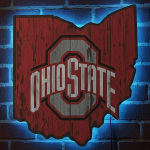 Ohio State Buckeyes Light Up Sign, Ohio State Wall Sign Decor, Ohio State Logo Light for Man Cave, Ohio State Buckeyes Wall Decor
