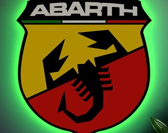 Abarth Neon Sign, Abarth Logo Light, Abarth Wall Decor, Garage Wall Light, Car Workshop Sign, LED Wall Decor, Racing Gift, Man Cave Decor