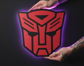 Transformers Wall Art, Optimus Prime Neon Sign, Megatron Light Up Sign, Transformers Print Decor, Anime Neon Light Sign, 16th Birthday Gift