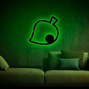 Wall light, Led sign for wall, Led light, Night light, Led wall decor, Neon led sign, green leaf led sign, Lighted sign