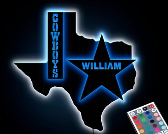 Letrero luminoso LED personalizado, lámpara de vaqueros, luces de vaqueros, decoración de pared de vaqueros, luz de vaqueros, letrero LED para cueva de hombre, regalos personalizados de vaqueros