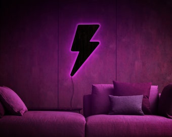 Bolt led sign, Led lightning bolt, Led lighting sign, Lightning bolt led light, Bolt wall light, Bolt neon sign, Bolt night light