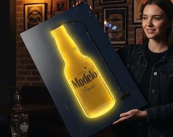 Letrero de neón Modelo, luz de cerveza Modelo, letrero de neón de cerveza para bar, letrero Modelo Especial, decoración de pared de cerveza, luz de neón para bar, decoración de cantina