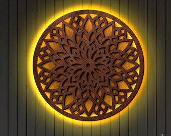 Mandala led, Mandala neon, Mandala light, Yoga neon sign, Mandala wood wall art, Sacred geometry light, Mandala wall hanging, Lotus led