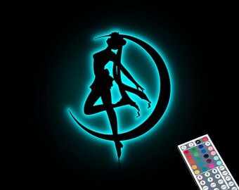Sailor moon luna neon light,Sailor moon luna led light,Sailor moon neon sign,Cat sailor moon neon sign,Anime neon sign wall,Anime led sign