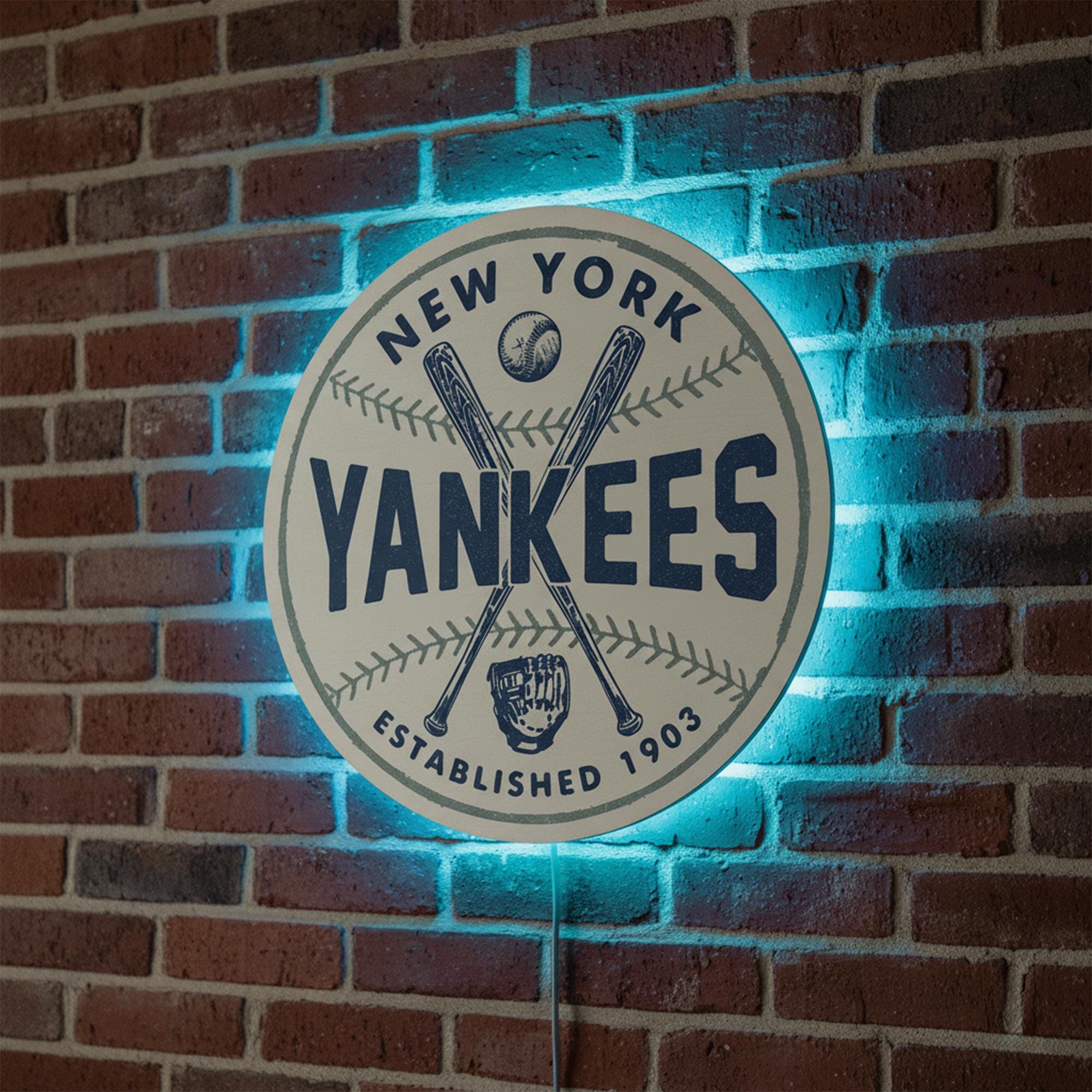 New York Yankees Wall Sign, Yankees Man Cave Decor, Vintage Baseball ...