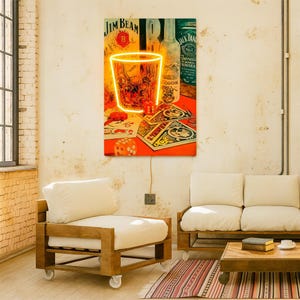 Whiskey Wall Art, Bar Wall Art, Neon Bar Sign, Led Wall Art, Alcohol Wall Art, Bourbon Wall Decor, Neon Sign Wall Art, Drink Wall Art
