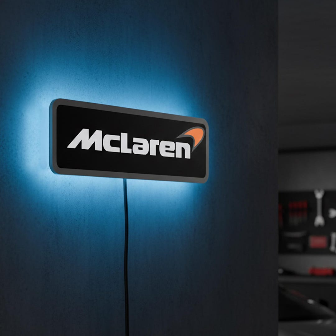 Mclaren Wall Sign, Formula 1 Racing Decor, Mclaren Garage Light, F1 ...