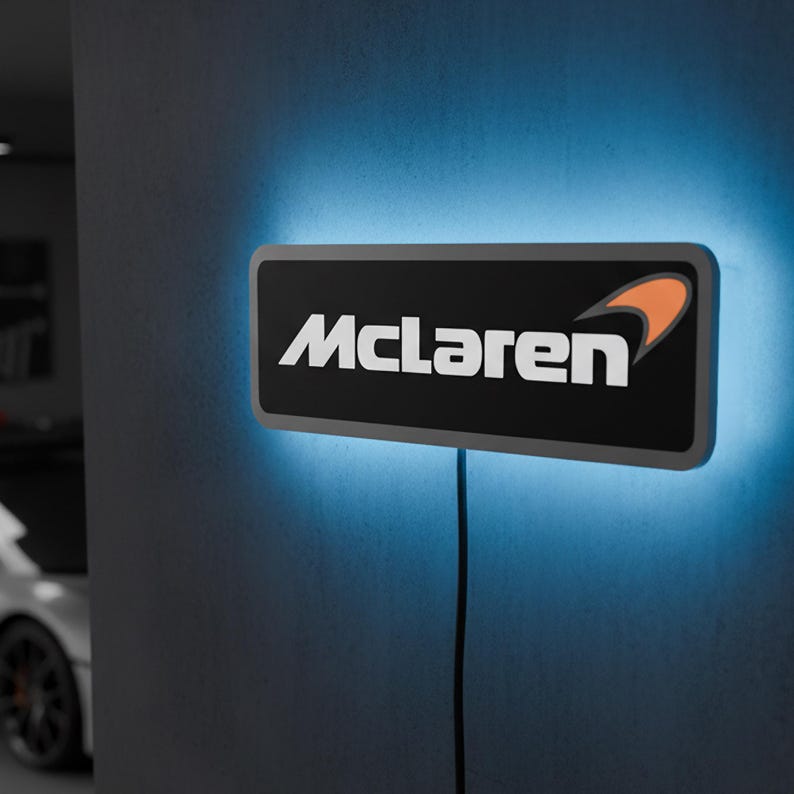 Mclaren Wall Sign, Formula 1 Racing Decor, Mclaren Garage Light, F1 ...