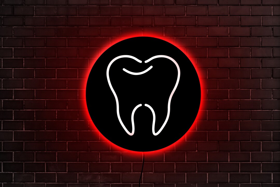Tooth Neon Sign, Tooth Light, Dental Led Sign, Tooth Wall Art, Tooth ...
