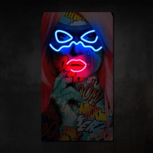 Pop Art Wall Decor, Neon Wall Art, Led Wall Art, Neon Canvas Art, Neon Light Art, Gamer Wall Art, Modern Wall Art, Cool Wall Decor