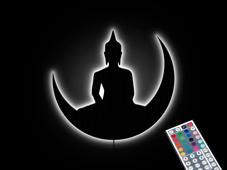 Buddha Wall Art With Led Buddha Lamp Buddha Light Buddha Etsy