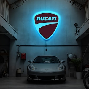 Ducati led sign, Ducati neon sign, Motorcycle led sign, Garage led sign, Man cave led sign, Ducati emblem light sign, Ducati wall art