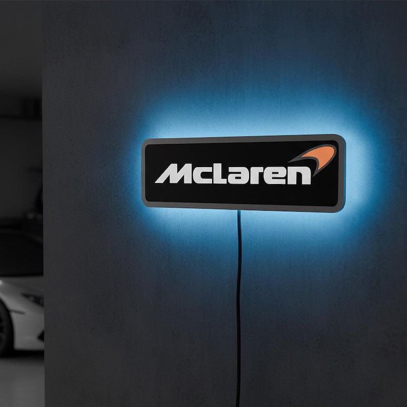 Mclaren Wall Sign, Formula 1 Racing Decor, Mclaren Garage Light, F1 ...
