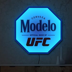 Modelo led sign, Modelo cerveza neon sign, Ufc led sign, Neon bar sign, Beer neon sign, Pub neon sign, UFC wall decor, Man cave led sign