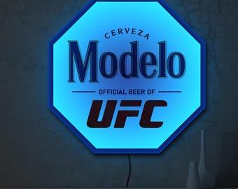 Letrero LED de Modelo, Letrero de neón de cerveza Modelo, Letrero LED de UFC, Letrero de neón para bar, Letrero de neón de cerveza, Letrero de neón para pub, Decoración de pared de UFC, Letrero LED para cueva de hombre