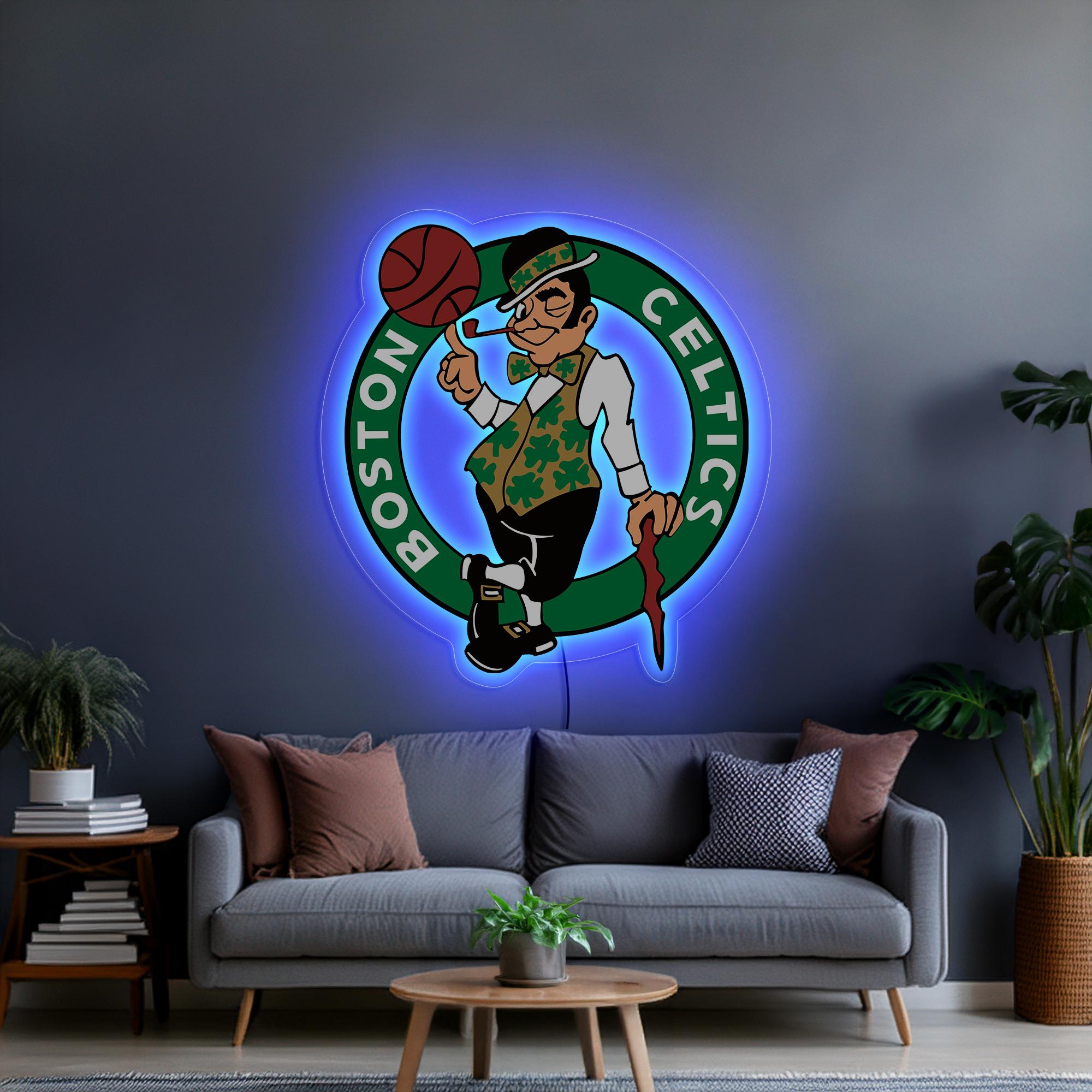 NBA CELTICS ウォールラグ 66cm 壁掛け インテリア Celtics LED