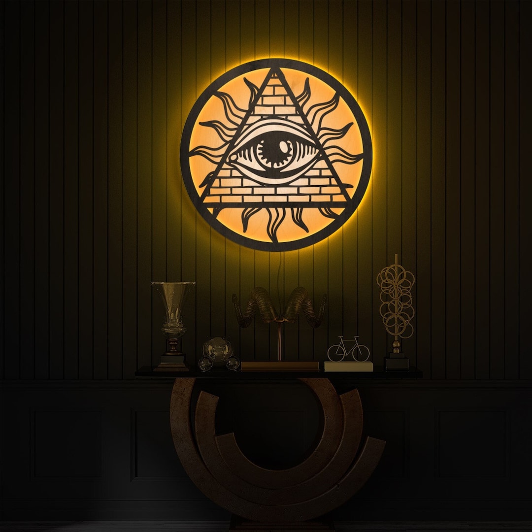 Illuminati Light up Sign, Evil Eye Neon Sign, Third Eye Wall