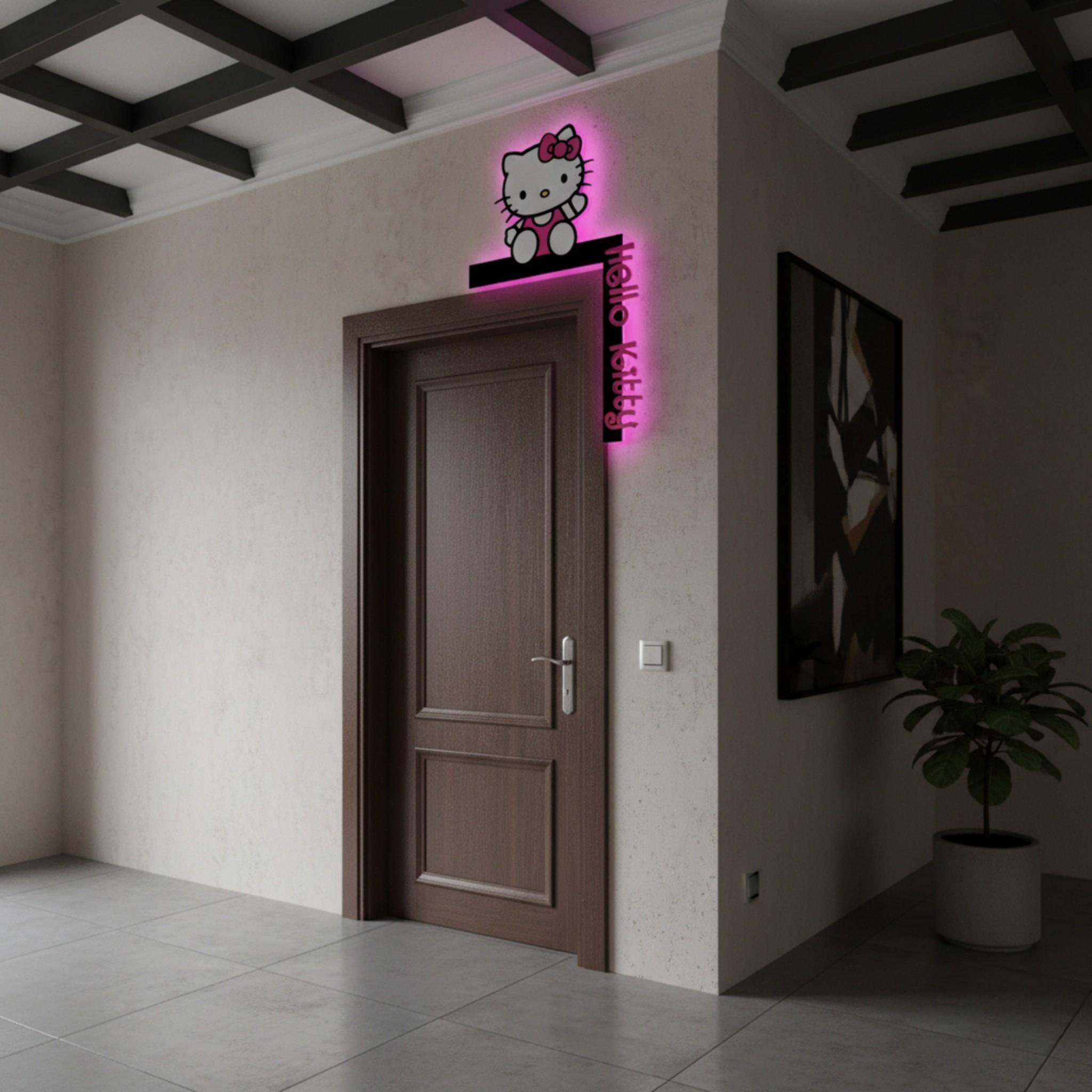 Hello Kitty Neon Sign, Hello Kitty Name Sign, Hello Kitty Door Sign ...
