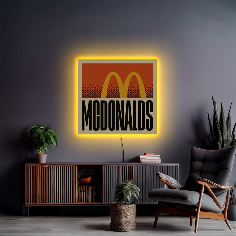 Vintage Mcdonalds, Mcdonalds, Restaurant Sign, Retro Diner Decor, Fast ...
