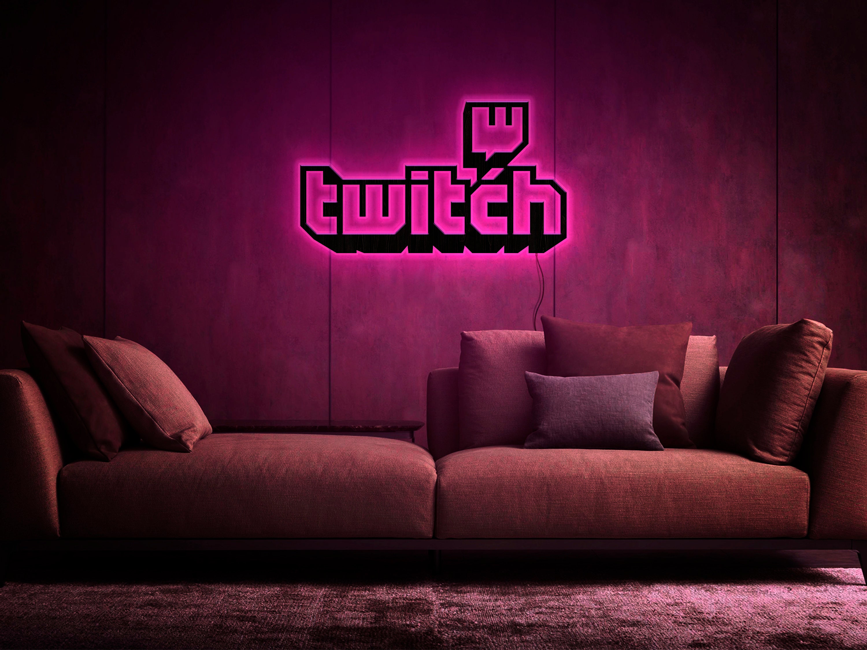 Twitch neon sign Twitch light Twitch logo light Lighted | Etsy