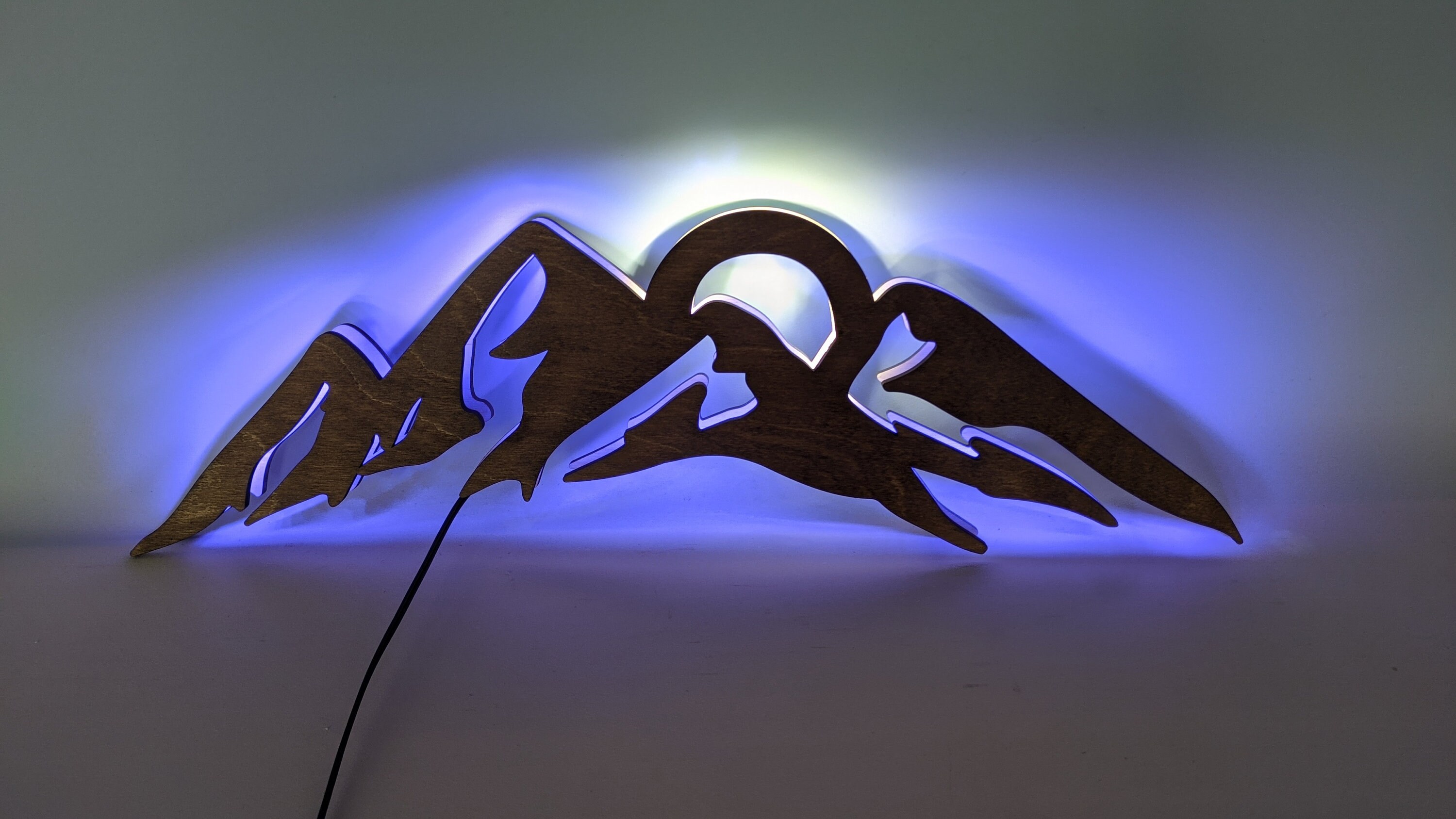 Mountain wall art light up Mountain wall light Mountain led Etsy