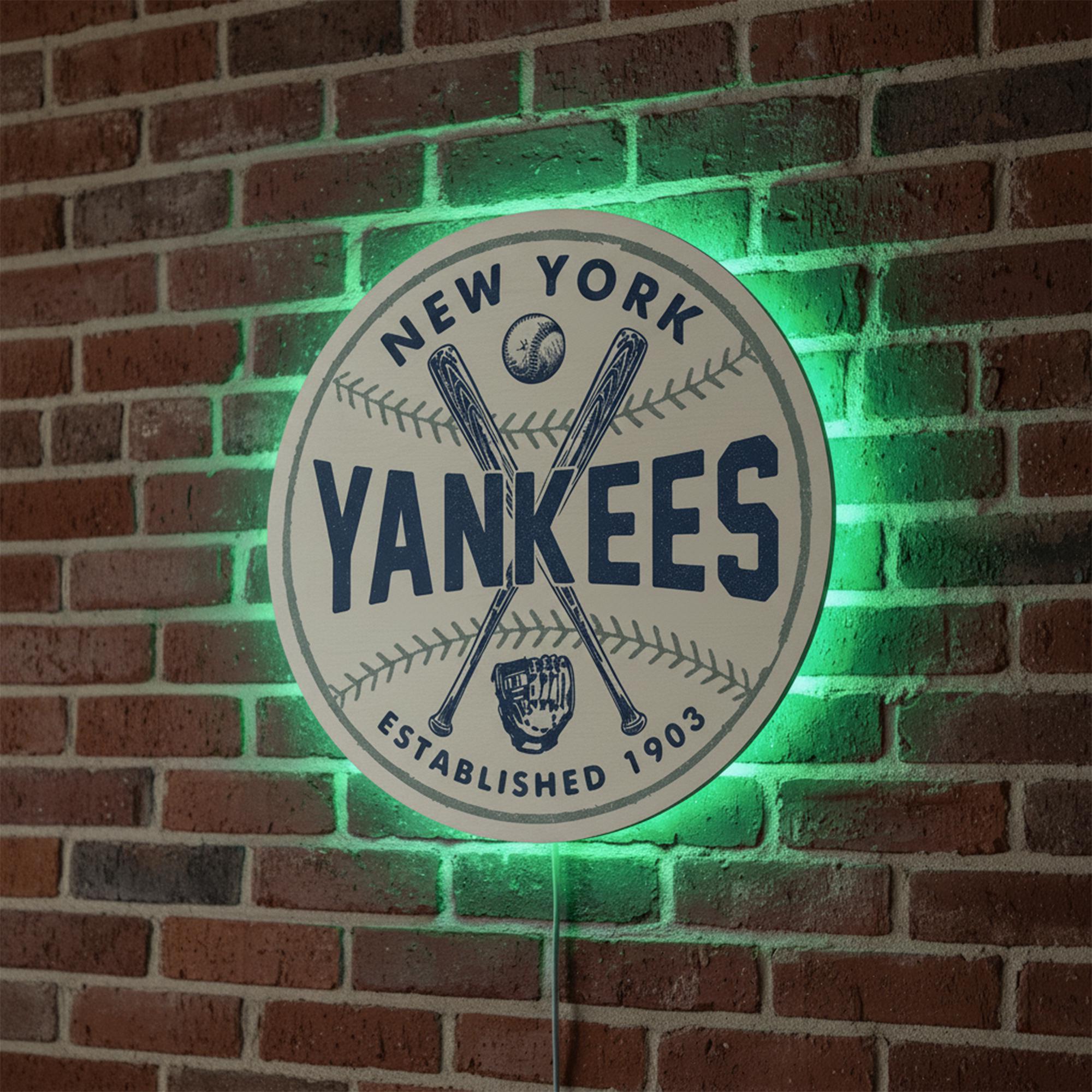 New York Yankees Wall Sign, Yankees Man Cave Decor, Vintage Baseball