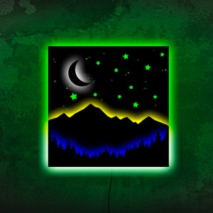 Mountain wall art light up, Mountain wall light, Mountain led sign, Mountain neon sign wall decor, Mountain neon light, Mountain neon sign