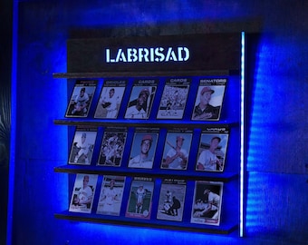 Sports card display led, Sports card holder led, Sports card display shelves, Baseball card display shelf, Football card display